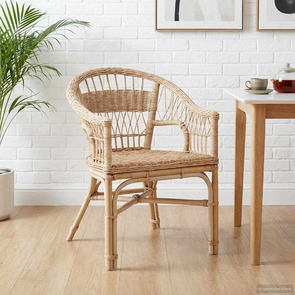 vidaXL Stohovateľná stolička Prírodná 60 x 60 x 81 cm Ratan