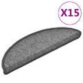 vidaXL Schodové rohože 15 ks 56x17x3 cm tmavošedé polkruhové