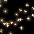 vidaXL Vianočný stromček 120 LED teplé biele svetlo kvety čerešne 150 cm