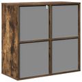 vidaXL Servírovacia skriňa Dymová dub 68,5 x 32 x 67 cm