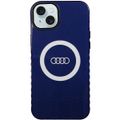 Puzdro Audi pre iPhone 15 Plus 6,7" modré IML Big Logo MagSafe Case