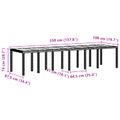 vidaXL Záhradný stôl Hnedá 350 x 100 x 74 cm polyratan