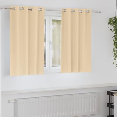 vidaXL Záclony na zatemnenie s krúžkami 2 pcs Krémová 140 x 140 cm