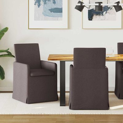 vidaXL Jedálenské stoličky 2 pcs Tmavo hnedá 57 x 67 x 95 cm látka