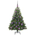 vidaXL Umelý vianočný stromček s 150 LED-i Zelená 120 cm PE a PVC
