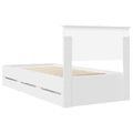 vidaXL Rám postele so zásuvkou Biela 90 x 200 cm Inžinierske drevo