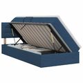 vidaXL Postel s úložným prostorem a matrací Modrá 100 x 200 cm Zamat