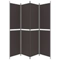vidaXL 4-panelový paraván hnedý 200x220 cm látkový