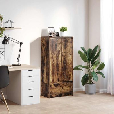 vidaXL skriňa so zásuvkou Dub dymový 55,5x34x119,5 cm