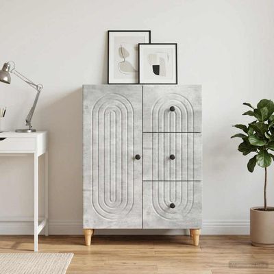 vidaXL Servírovacia skriňa so zásuvkou Betónovo sivá 66 x 34,5 x 90 cm