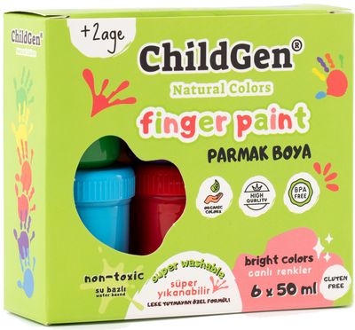 Prstové farby umývateľné 6 x 50 ml