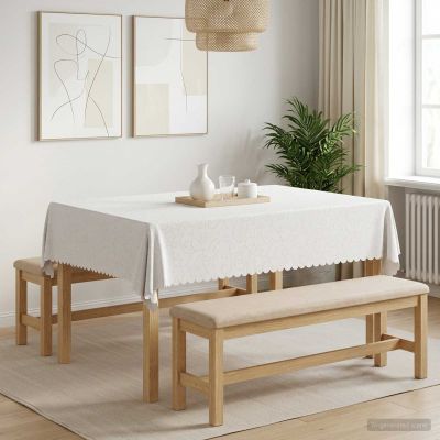 vidaXL Uterák na stôl Obdĺžnikový Biela 140 x 160 cm