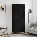 vidaXL Vysoká skrinka čierna 69,5x34x180 cm spracované drevo