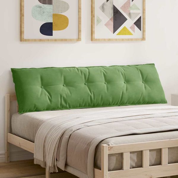 vidaXL Poduška na chrbát Svetlo zelená 180 x 50 cm Kordúrová tkanina