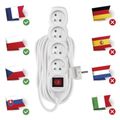 Predlžovací kábel EMOS P1410 / 10 m / 4 zásuvky / s vypínačom / biely / PVC / 1 mm2