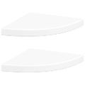 vidaXL Plávajúce rohové police 2 ks biele 35x35x3,8 cm MDF
