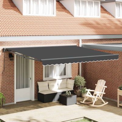vidaXL Rám markízy Antracit 400 × 300 cm Polyester s PU povrchom