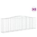 vidaXL Oblúkové gabionové koše 8 ks 400x50x120/140 cm pozink. železo