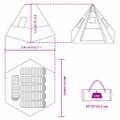 vidaXL Tipi stan 6-miestny Vodoodolný Šedá a oranžová taft