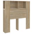 vidaXL Čelo postele so skrinkou biele a dub sonoma 100x18,5x102,5 cm