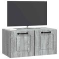 vidaXL Nástenná TV skrinka Nástenný Sivá sonoma 59,5 x 31 x 30 cm