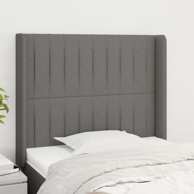 vidaXL Čelo postele so záhybmi tmavosivé 83x16x118/128 cm látka