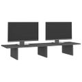 vidaXL Stojan na monitor sivý 100x27x15 cm masívna borovica