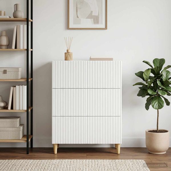 vidaXL Zásuvkový kabinet Biela 66 x 34,5 x 90 cm Kompozitné drevo