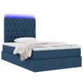 vidaXL LED úložná posteľ s matracom Modrá 120 x 190 cm Látka