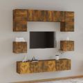 vidaXL 8-dielna súprava TV skriniek dymový dub spracované drevo