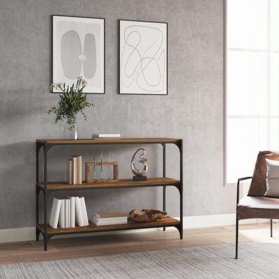 vidaXL Knižnica dymový dub 100x33x70,5 cm spracované drevo a oceľ