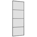vidaXL Posuvné dvere s kovaním čierne 76x205 cm ESG sklo