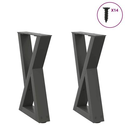 vidaXL Nohy konferenčného stolíka 2 ks antracitové 38x(42-43,3) cm oceľové
