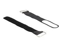 Káblová sťahovacia páska - slučka a štítkový pásik - 12.7 cm - čierna (balenie 5)