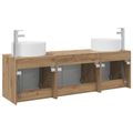 vidaXL Set kabinetov do kúpeľne 3 ks Dub artisan 49,5 x 44,5 x 65,5 cm