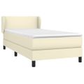 vidaXL Boxspring posteľ s matracom krémová 90x200 cm umelá koža