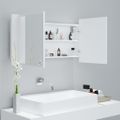 vidaXL LED kúpeľňová zrkadlová skrinka biela 90x12x45 cm akryl