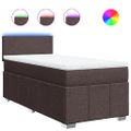 vidaXL Posteľný rám boxsping s matracom hnedý 80x200 cm látka