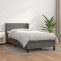 vidaXL Boxspring posteľ s matracom sivá 100x200 cm umelá koža