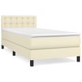 vidaXL Boxspring posteľ s matracom krémová 100x200 cm umelá koža