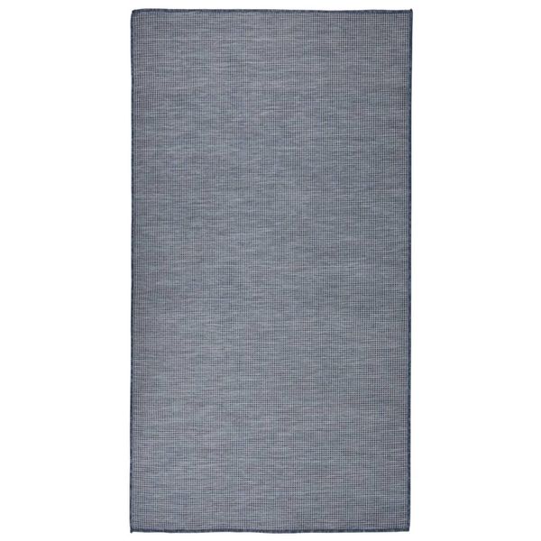 vidaXL Vonkajší koberec s plochým tkaním 80x150 cm modrý