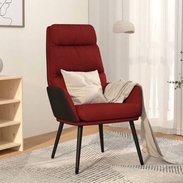 vidaXL Relaxačné kreslo vínovo-červené látkové