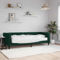 vidaXL Denná posteľ s matracom tmavozelená 80x200 cm zamat