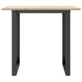 vidaXL Jedálenský stolík v tvare O 80x80x75 cm borovica a oceľ
