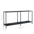 vidaXL Konzolový stolík čierny 160x35x75,5 cm tvrdené sklo
