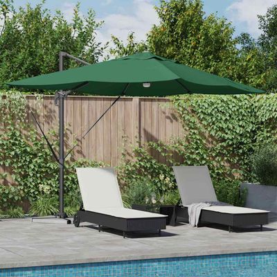 vidaXL Slnečník Zelená 351 x 250 x 253 cm Polyester a hliník