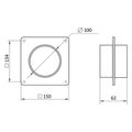 Spojka vnútorná s rámcom VENTS 151 - 100 mm PVC