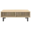 vidaXL Bočný stolík s kolieskami Sonoma dub 90 x 50 x 30 cm