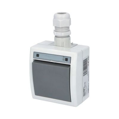 ATLAS IP65 Prepínač striedavý č.6 s vývodkou M20, na povrch, sivý