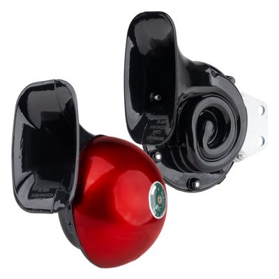 Zvuková signalizácia klaksónu sada 2 ks červená 125 mm 12V AMIO-04075
